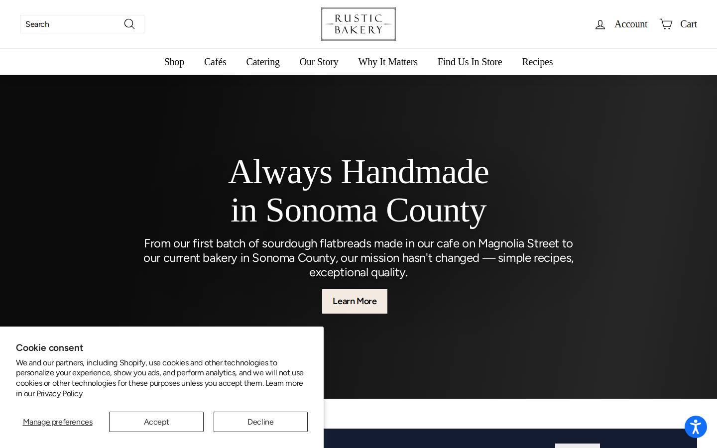 rusticbakery.com homepage screenshot