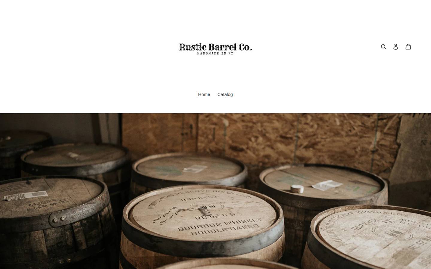 rusticbarrelco.com homepage screenshot