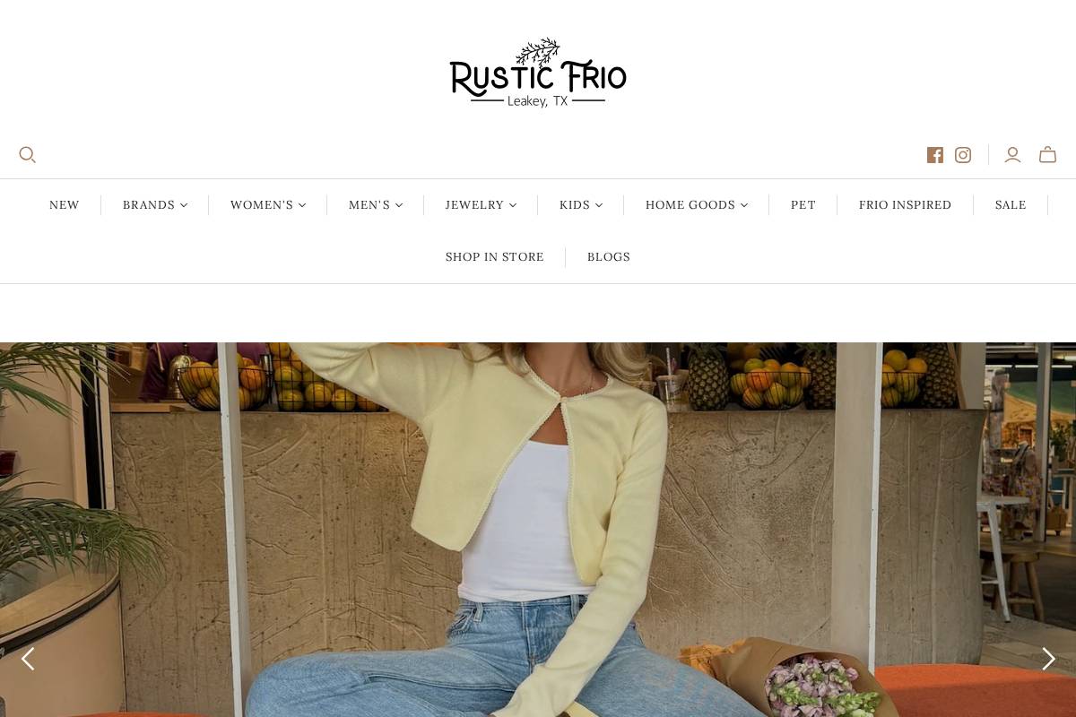 rusticfrio.com homepage screenshot