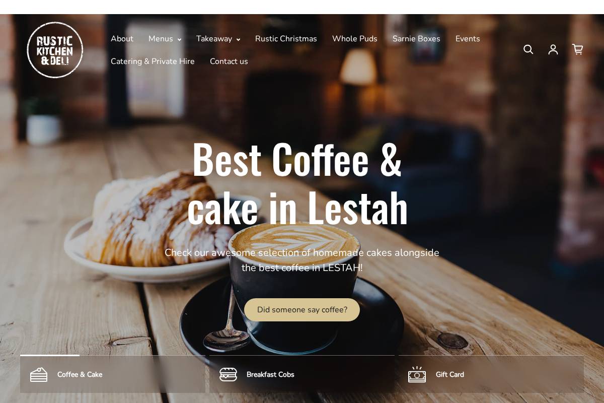 rustickitchendeli.com homepage screenshot