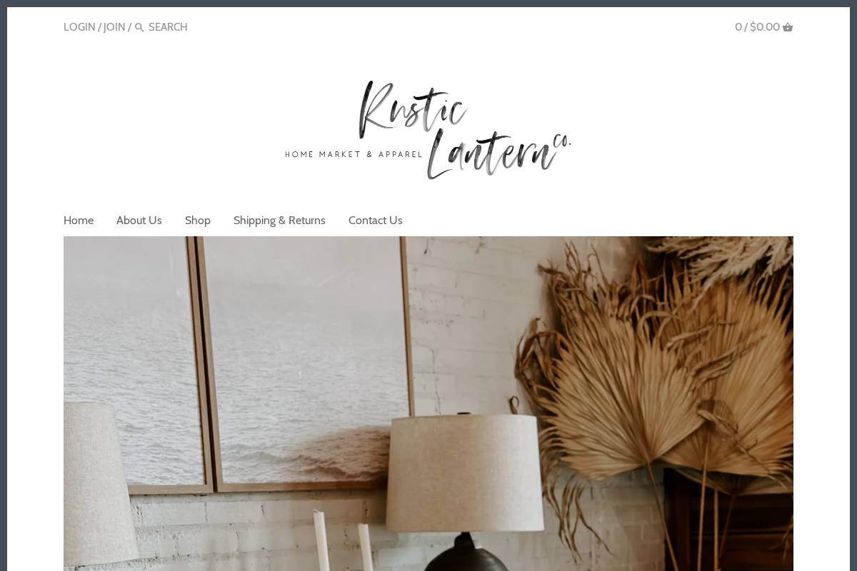 rusticlanternco.com homepage screenshot