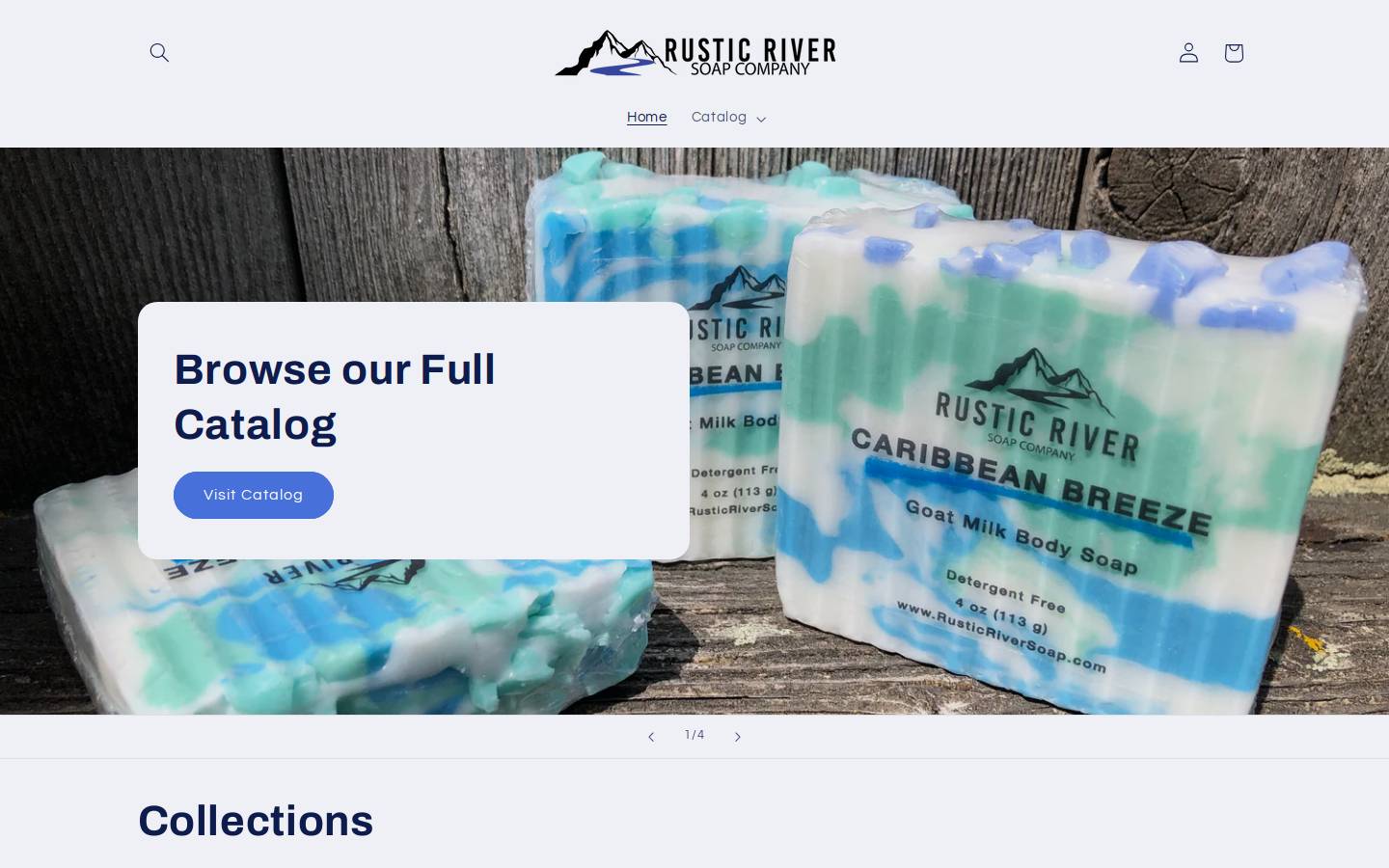 rusticriversoap.com homepage screenshot