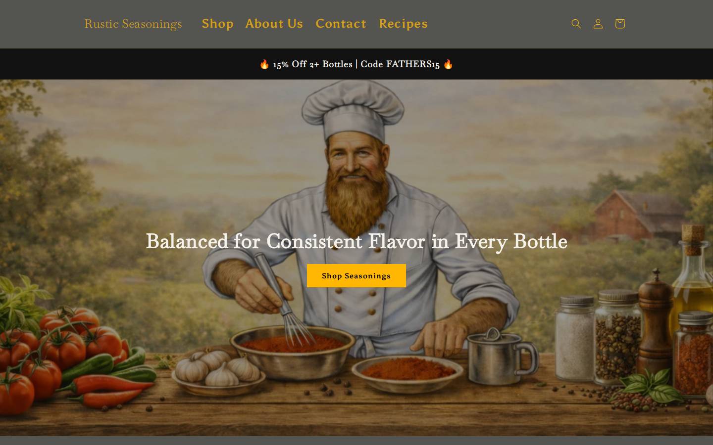 rusticseasonings.com homepage screenshot