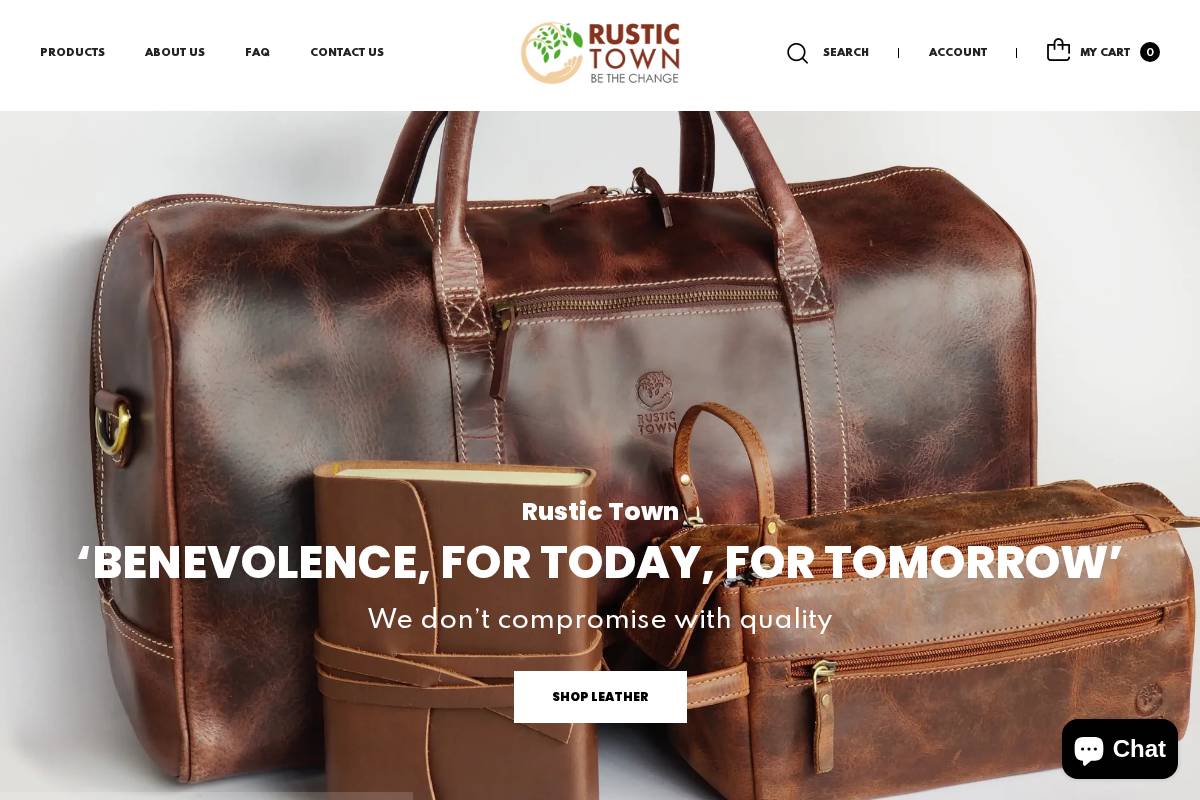 rustictown.in homepage screenshot