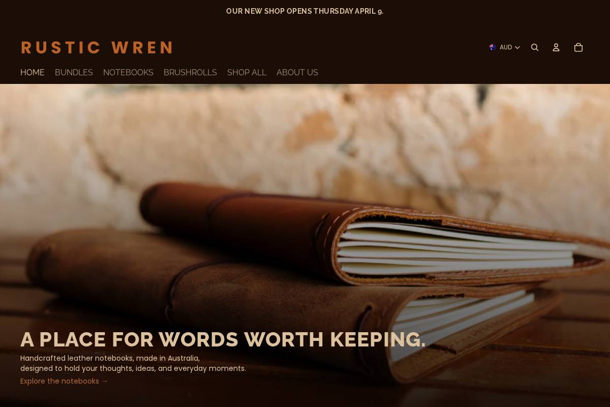 rusticwren.com.au homepage screenshot