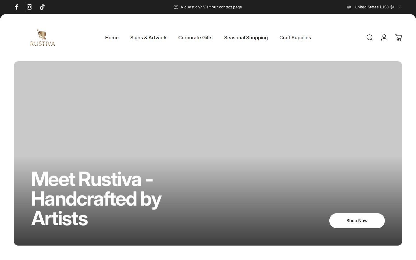 rustiva.com homepage screenshot