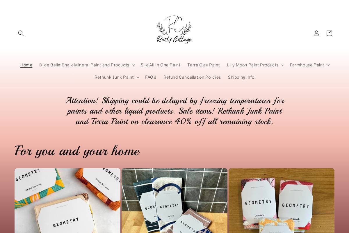 rustycottagetn.com homepage screenshot