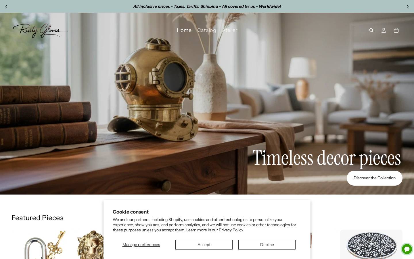 rustygloves.com homepage screenshot