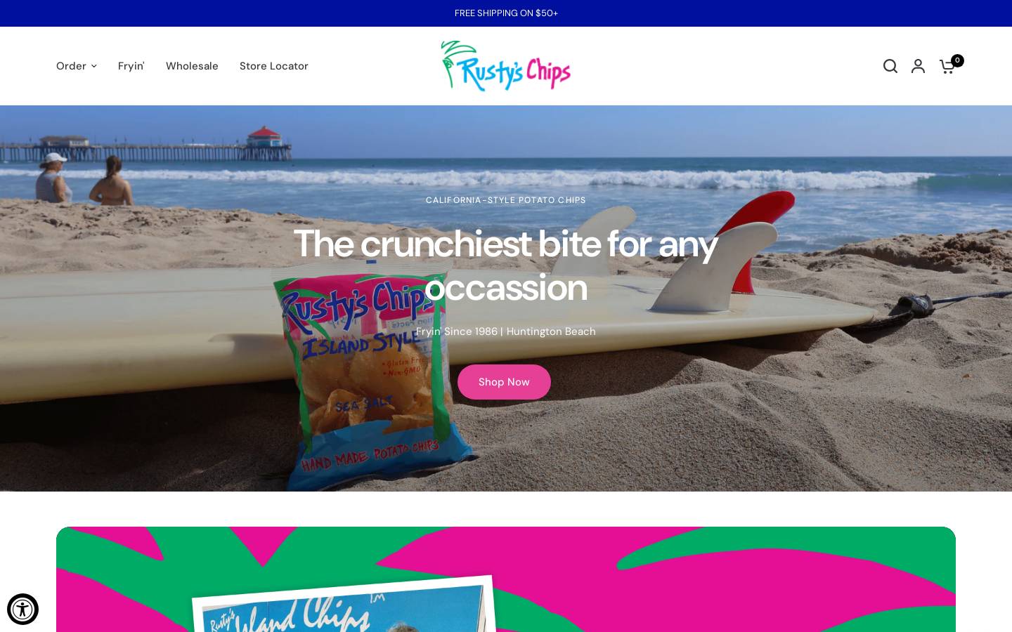 rustyschips.com homepage screenshot