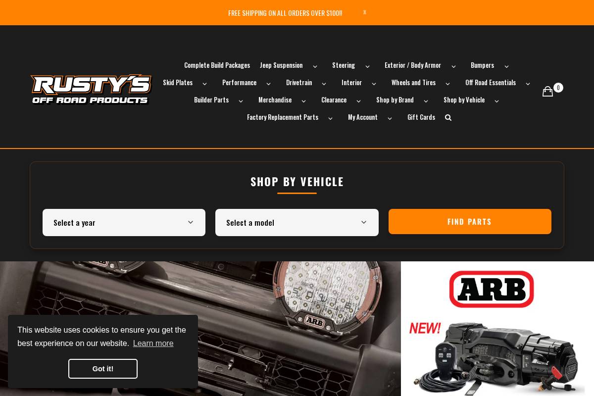 Rusty's Off Road homepage screenshot
