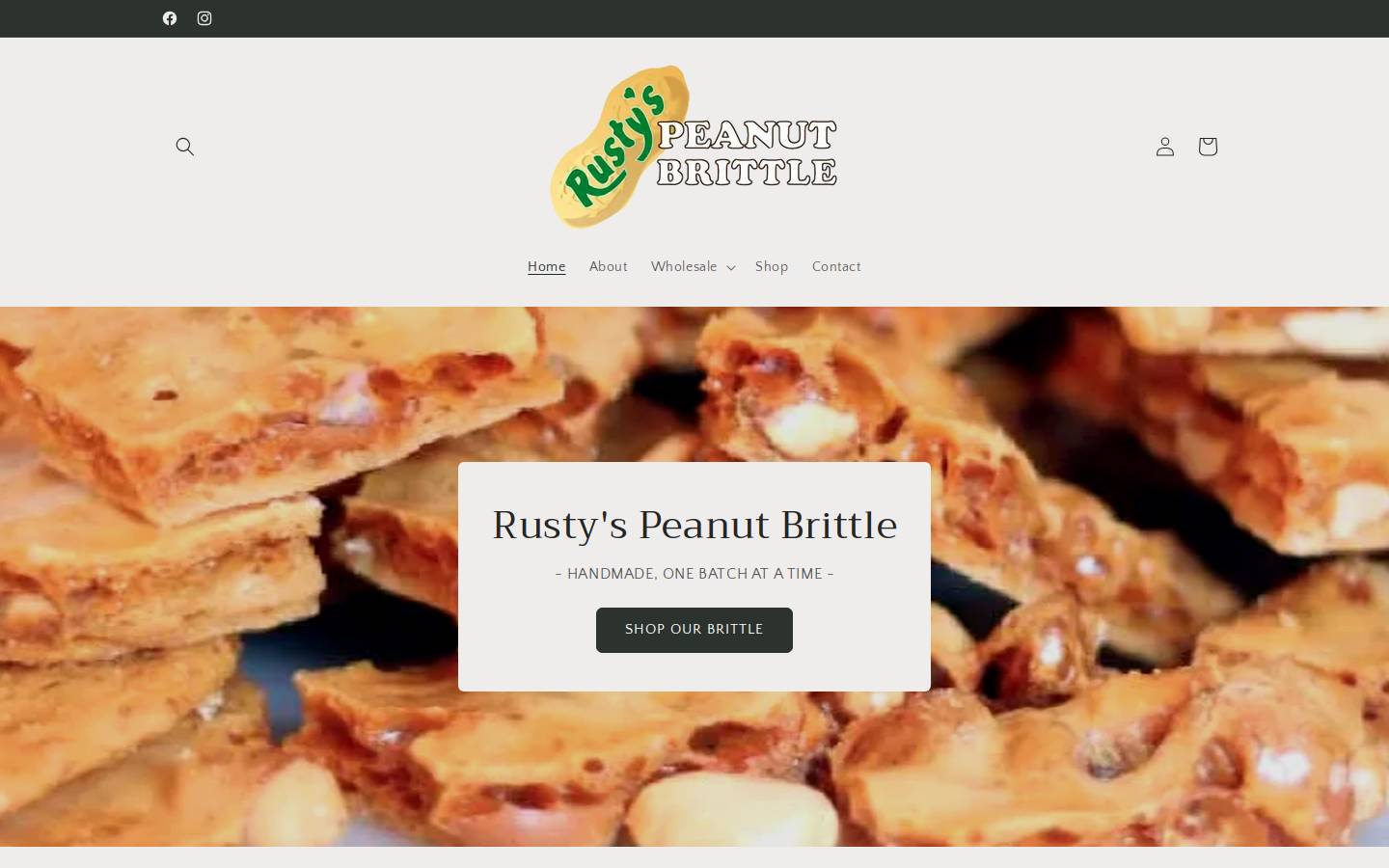 rustyspeanutbrittle.com homepage screenshot