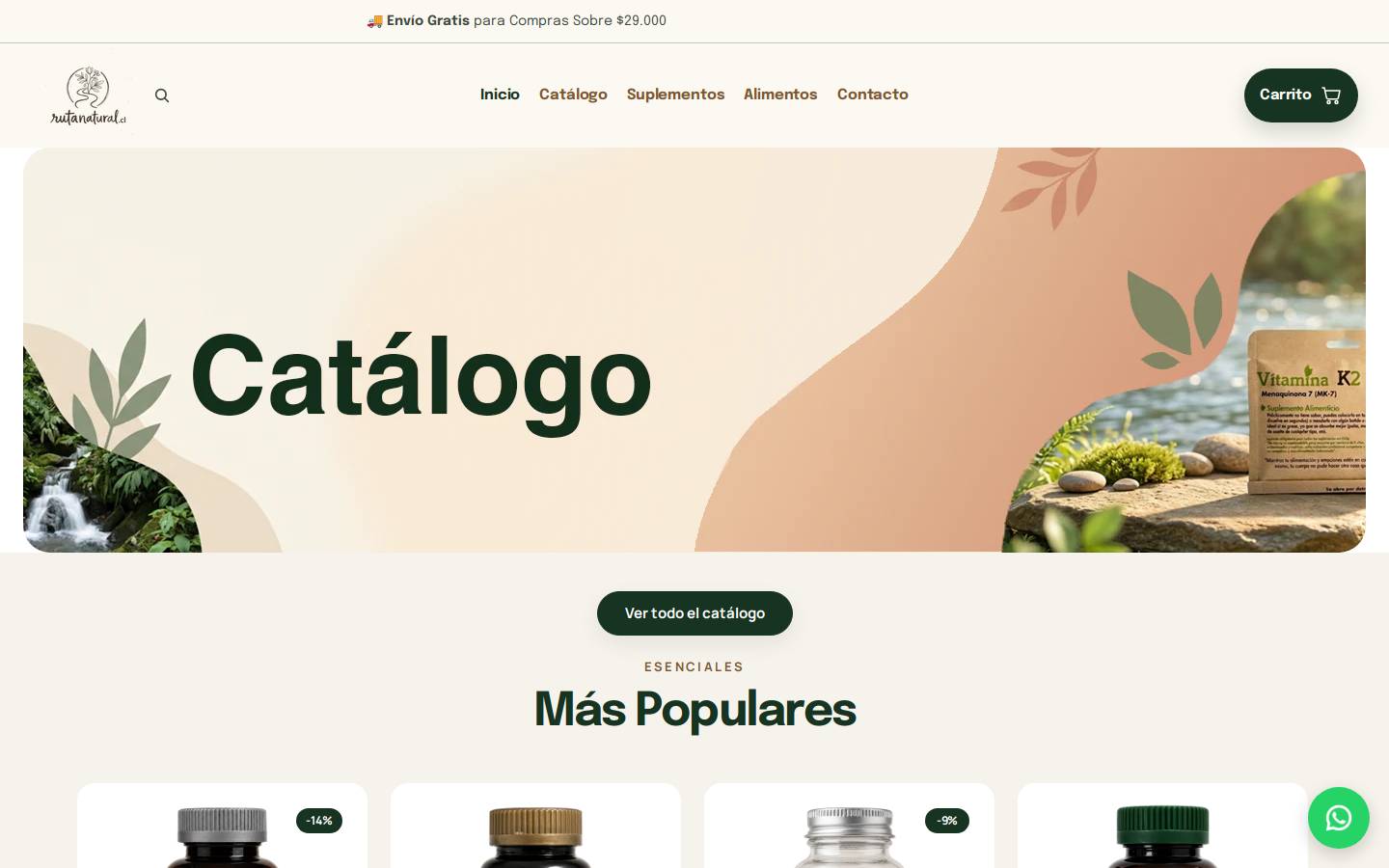 rutanatural.cl homepage screenshot