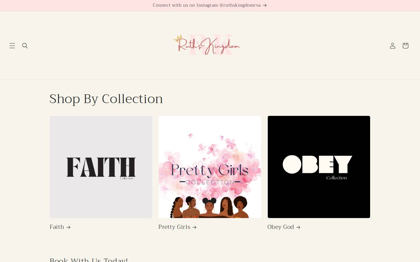 ruthskingdom.com homepage screenshot