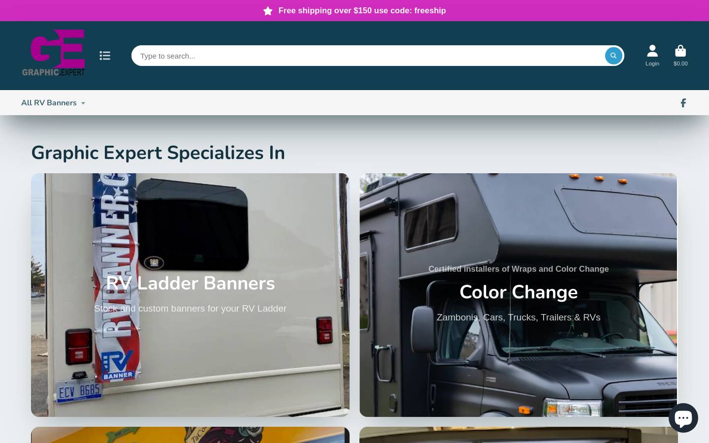 rvbanner.com homepage screenshot