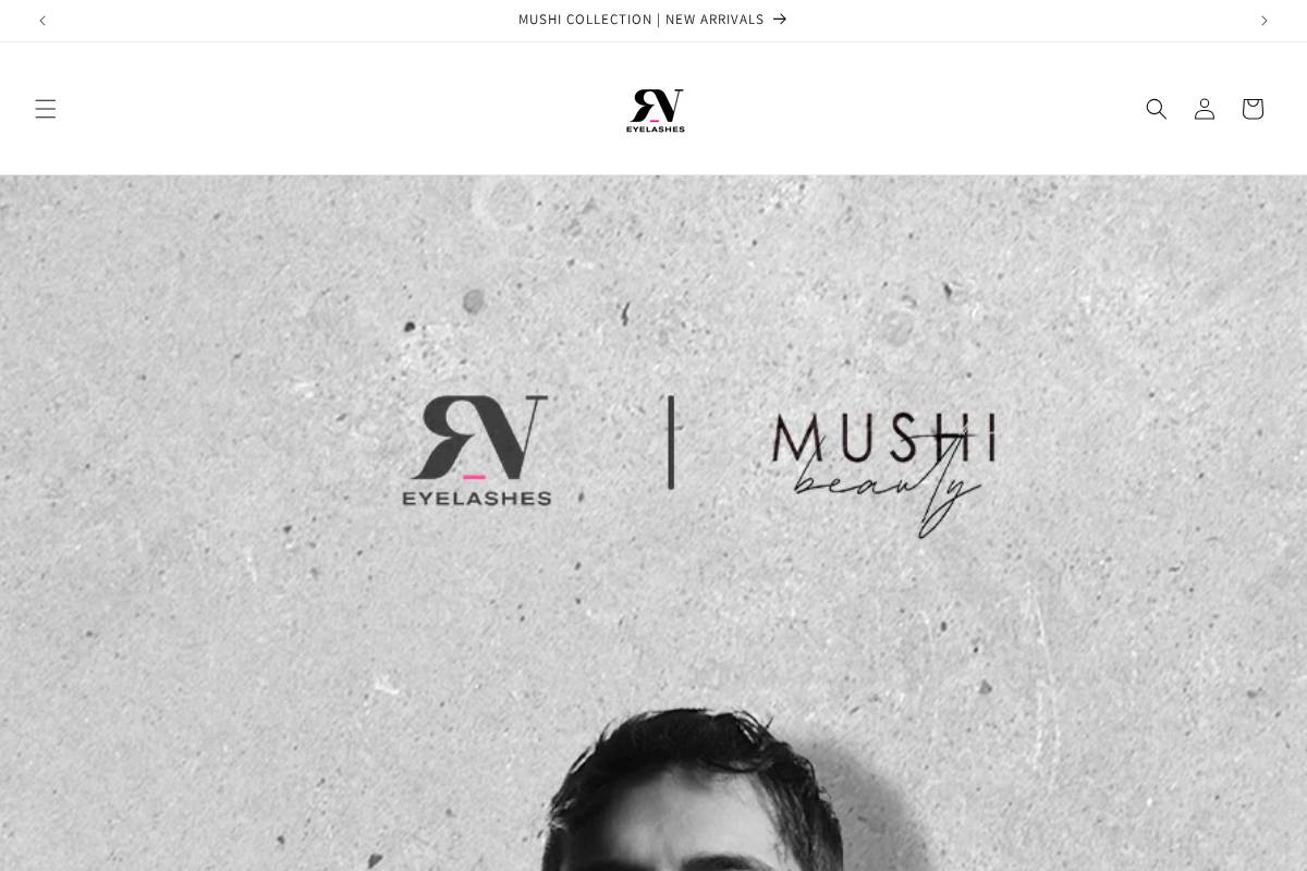 rveyelashes.com homepage screenshot