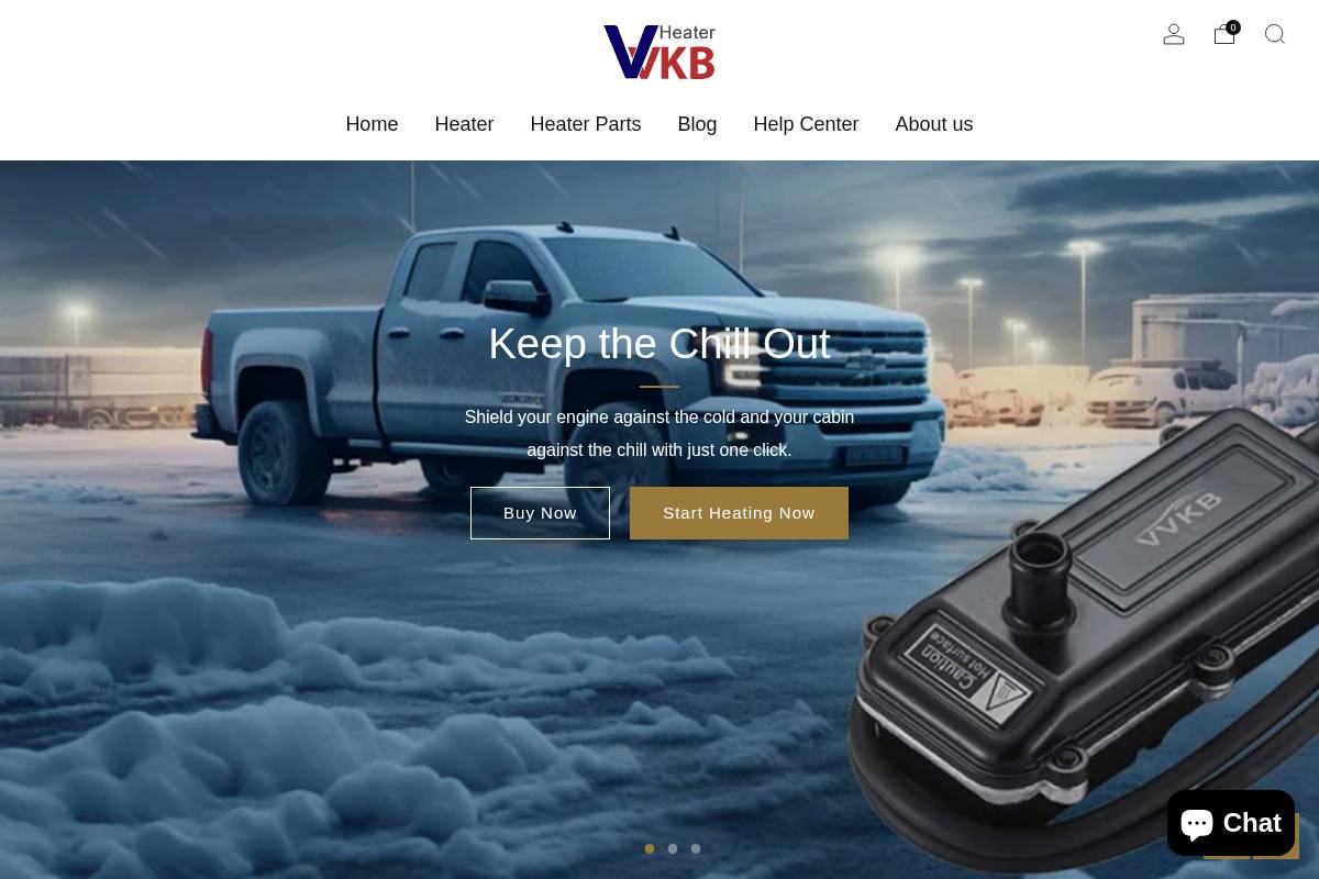 Diesel Heater homepage screenshot