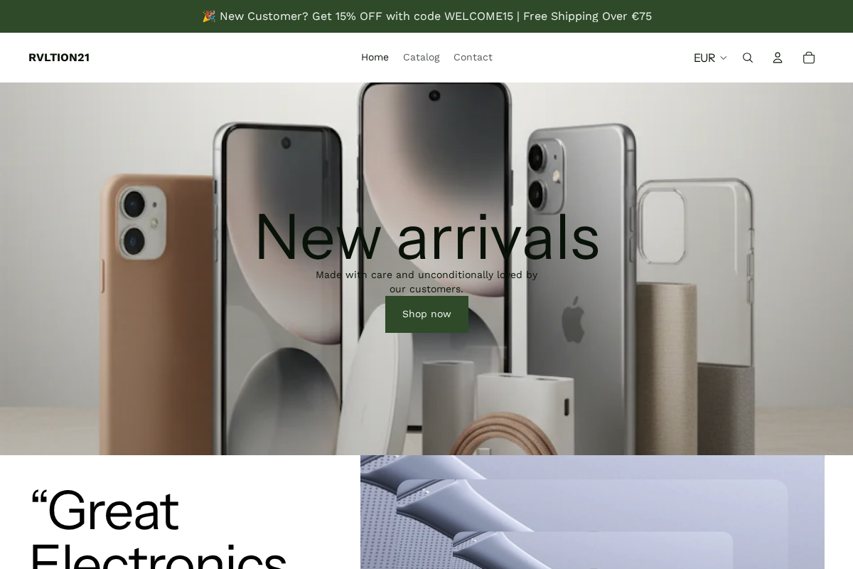 rvltion21.com homepage screenshot