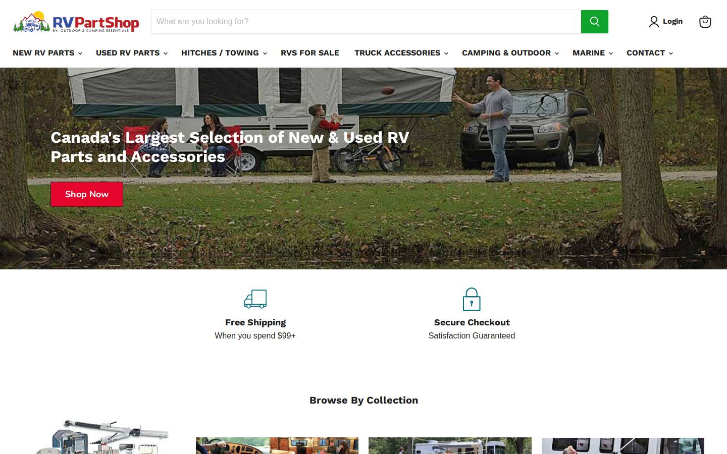 RV Part Shop Canada homepage screenshot