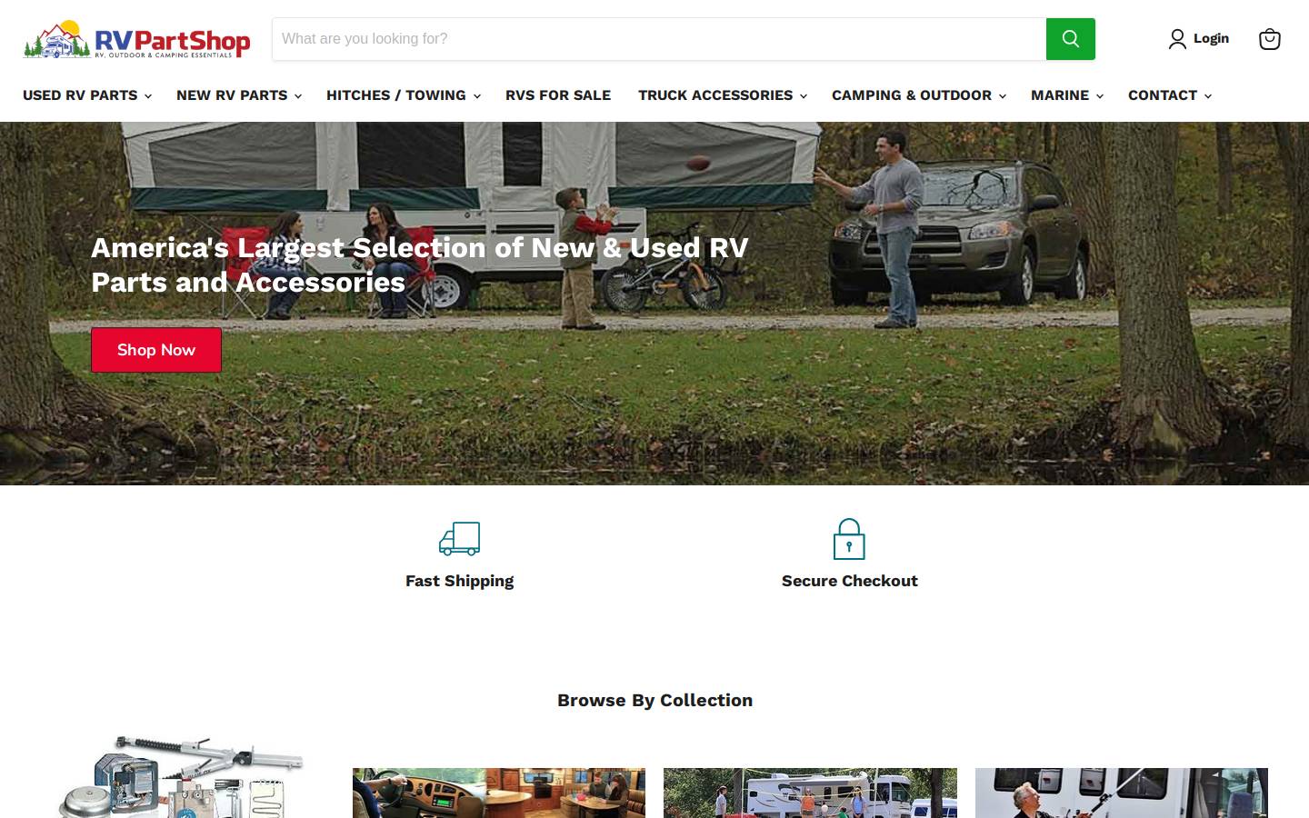 RV Part Shop USA homepage screenshot
