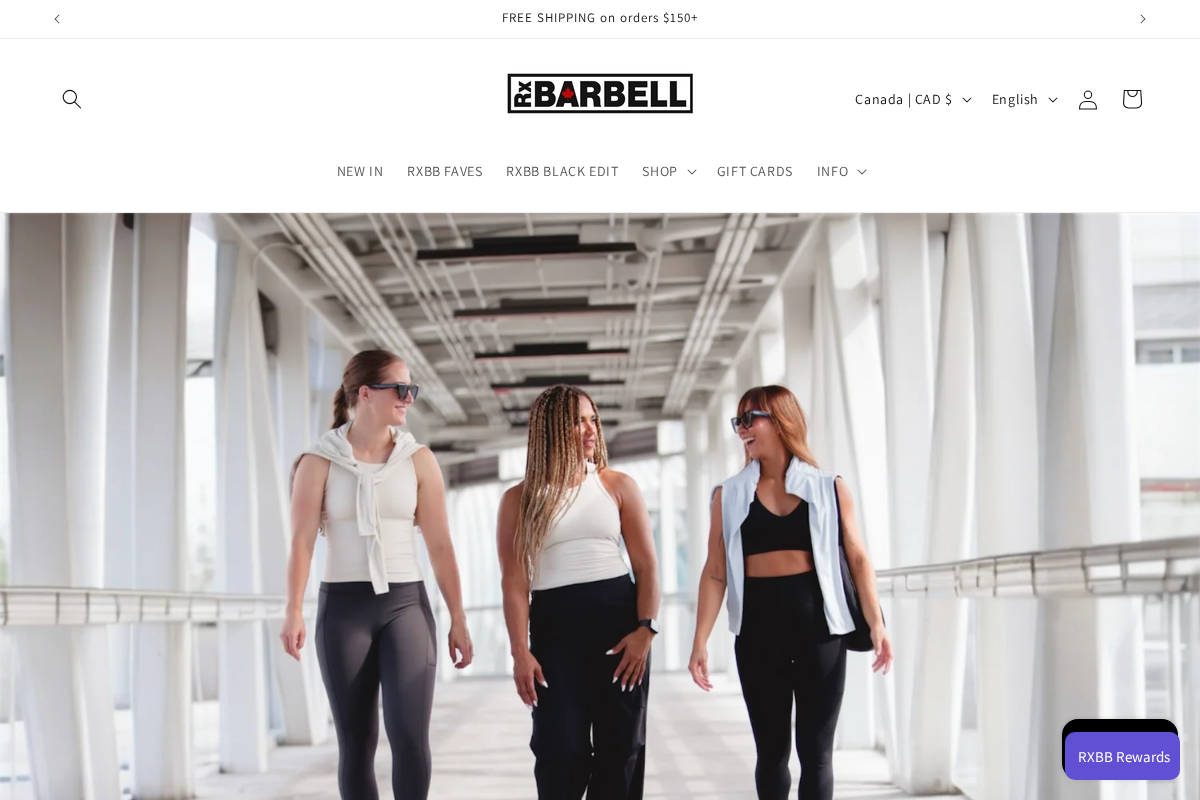 RX BARBELL homepage screenshot