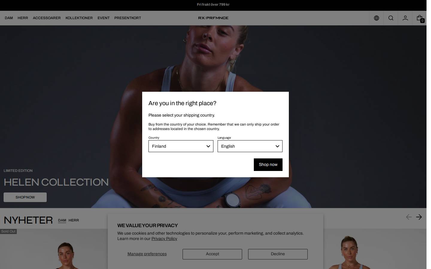 Rxperformance homepage screenshot