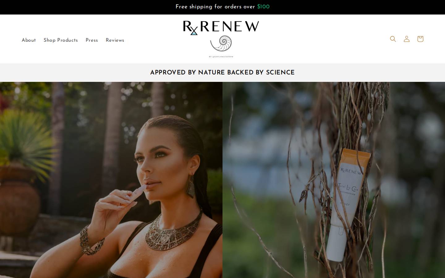 rxrenewskin.com homepage screenshot