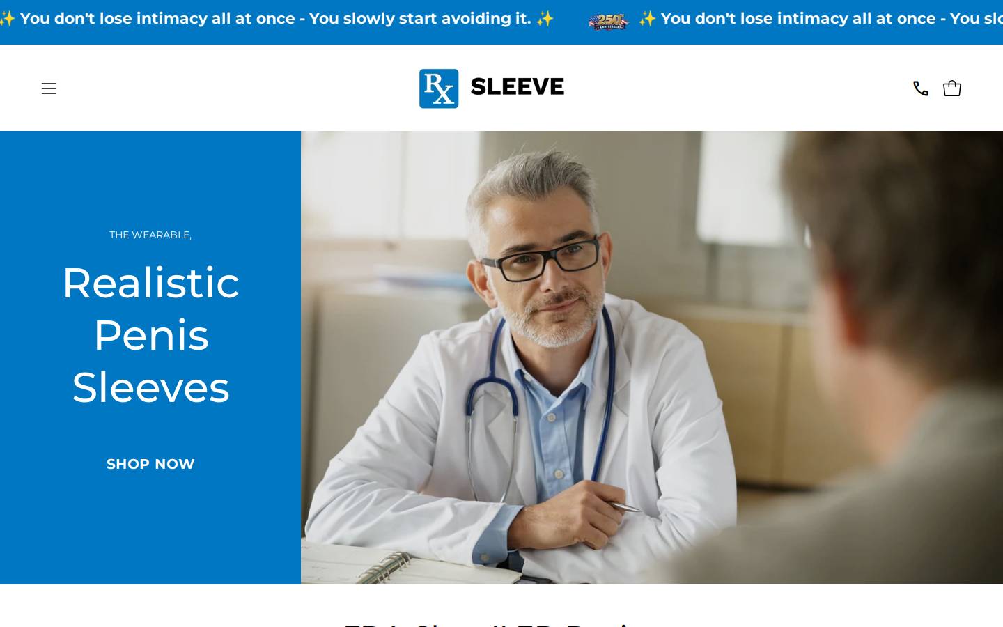 rxsleeve.com homepage screenshot