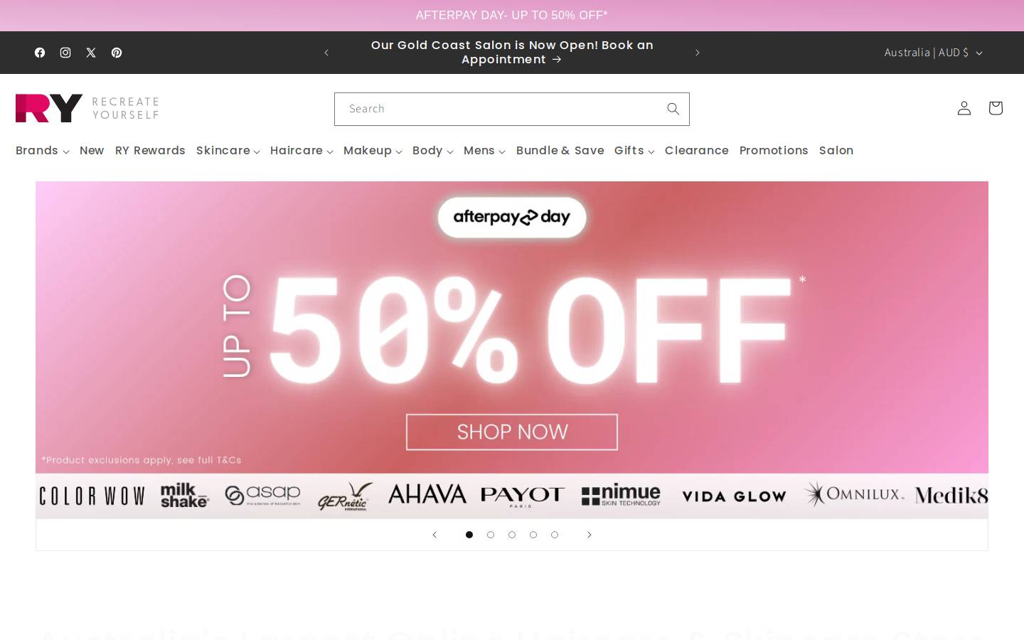 Ry.com.au homepage screenshot