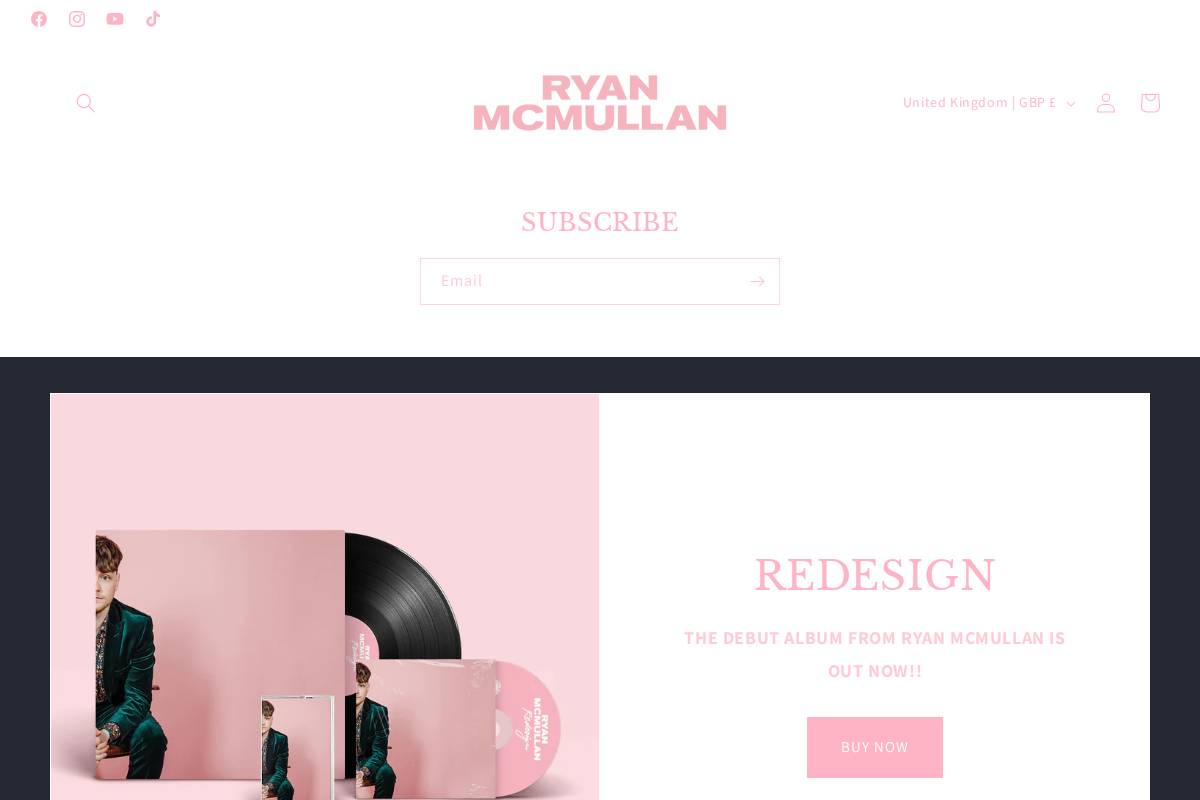 ryanmcmullanmusic.com homepage screenshot