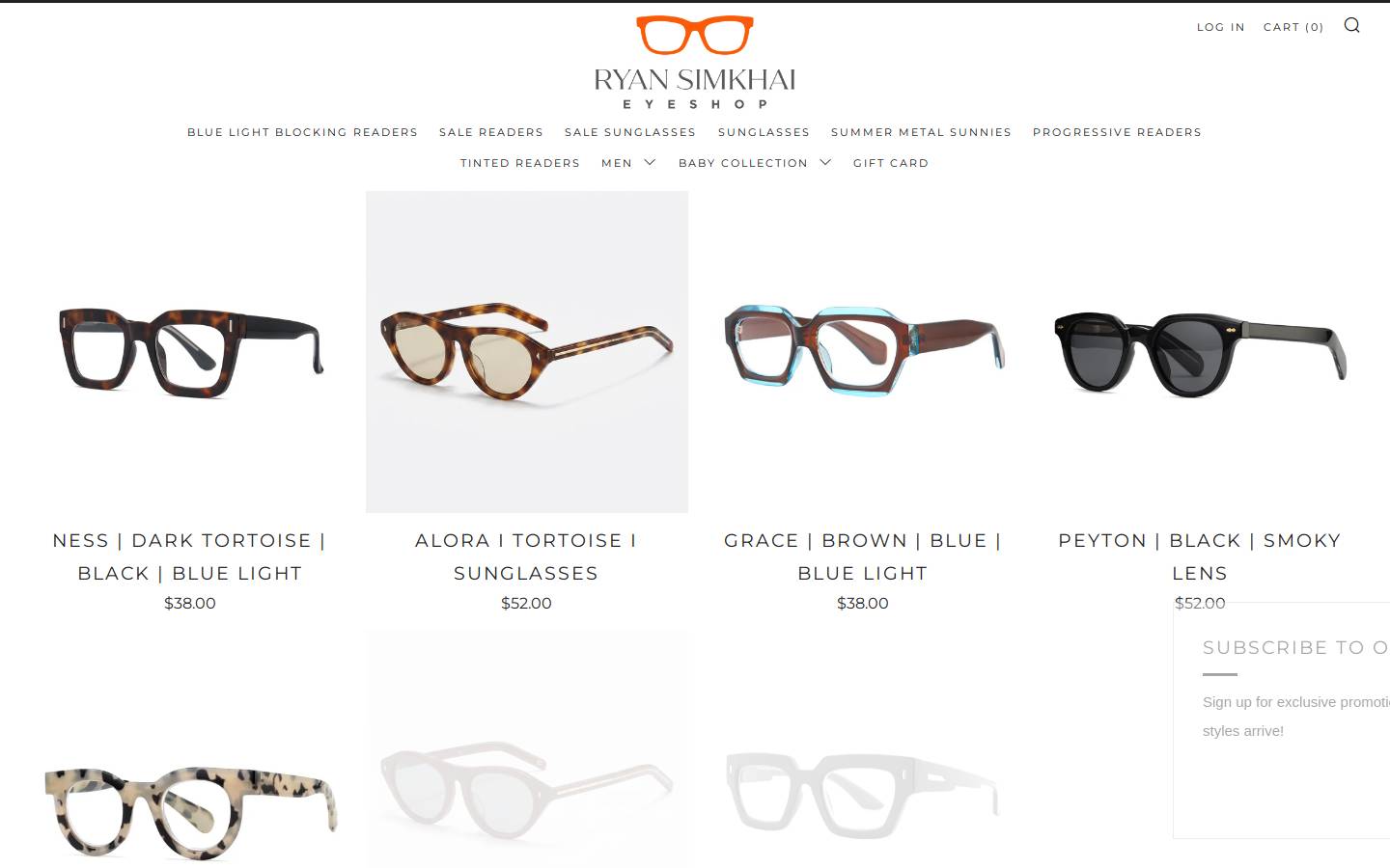 ryansimkhaieyeshop.com homepage screenshot