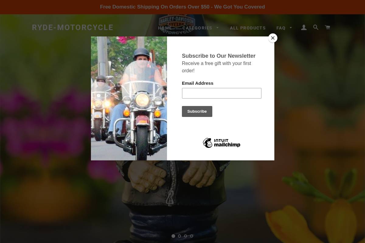 ryde-motorcycle.com homepage screenshot