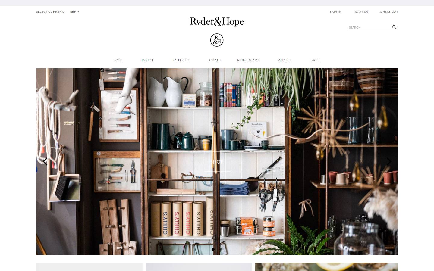 ryderandhope.com homepage screenshot