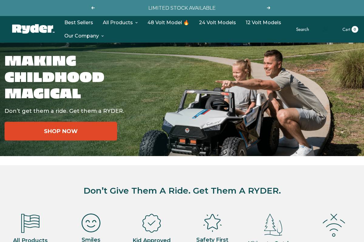 Rayders toys homepage screenshot