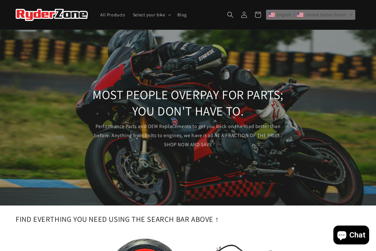 RyderZone homepage screenshot