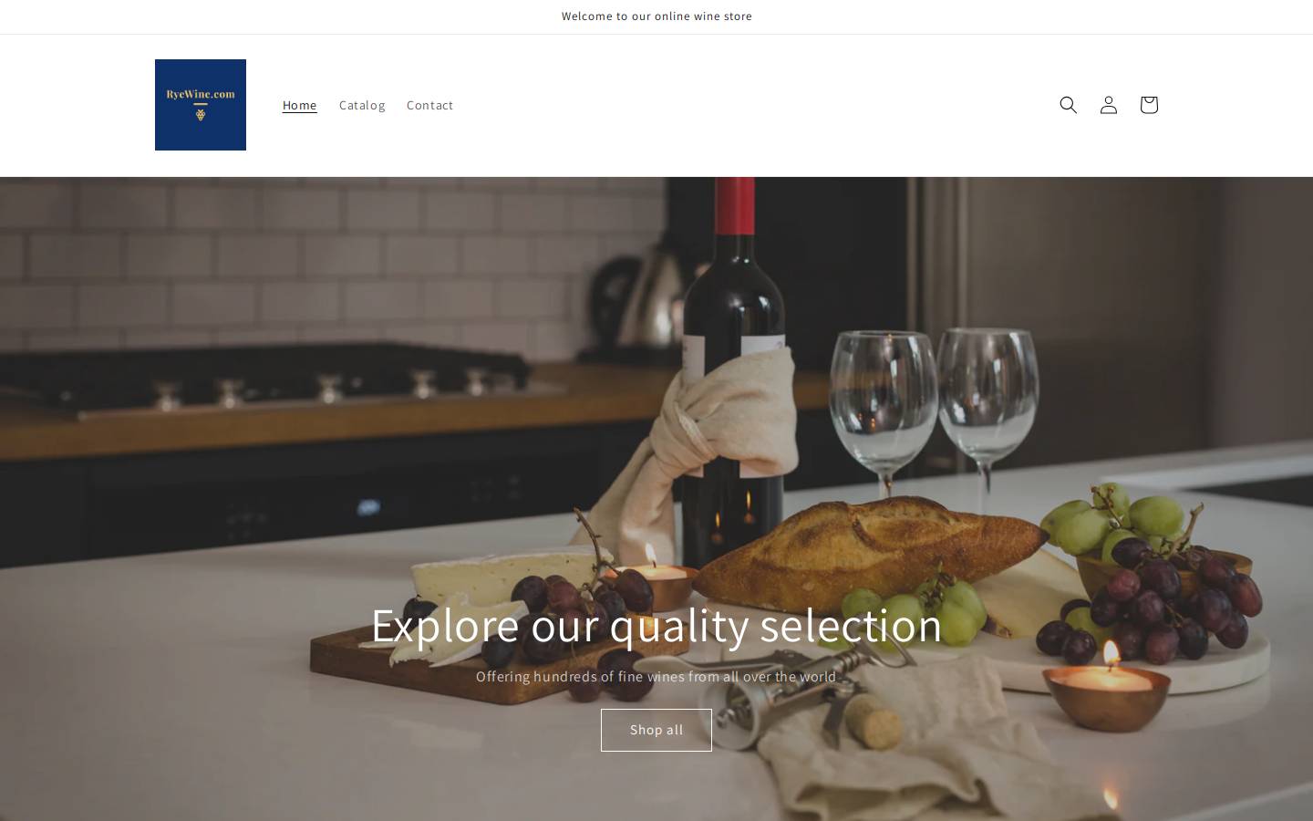 ryewine.com homepage screenshot