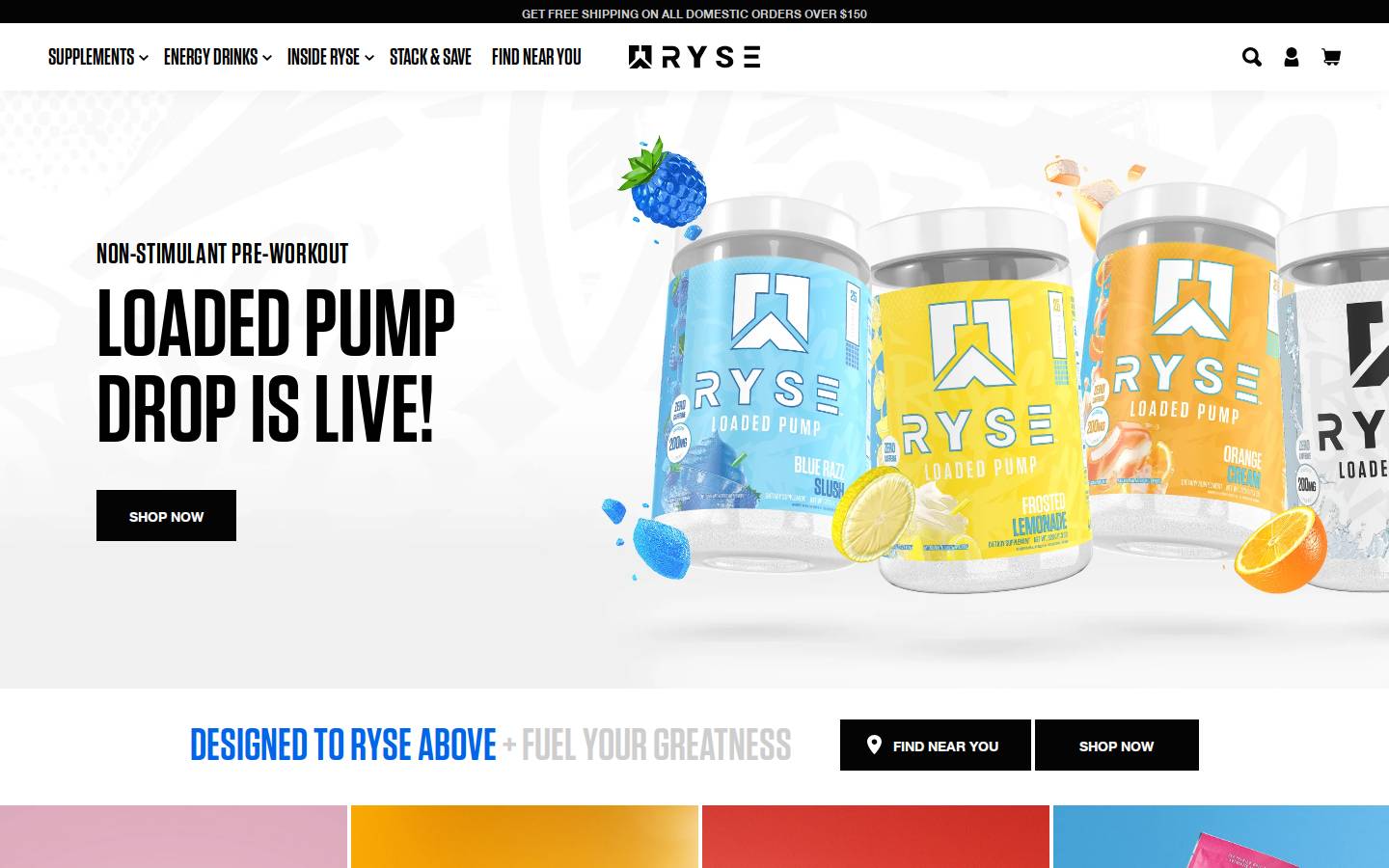 rysesupplements.com homepage screenshot