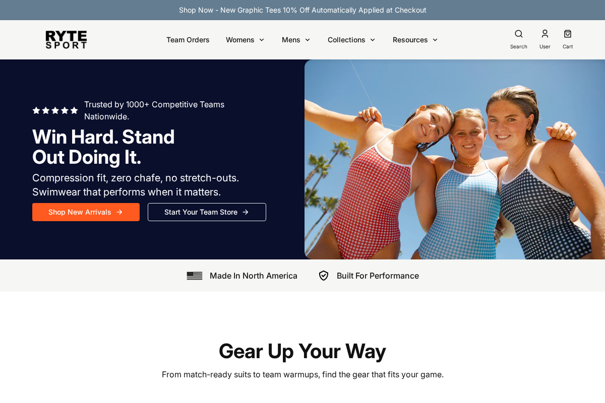 rytesport.com homepage screenshot