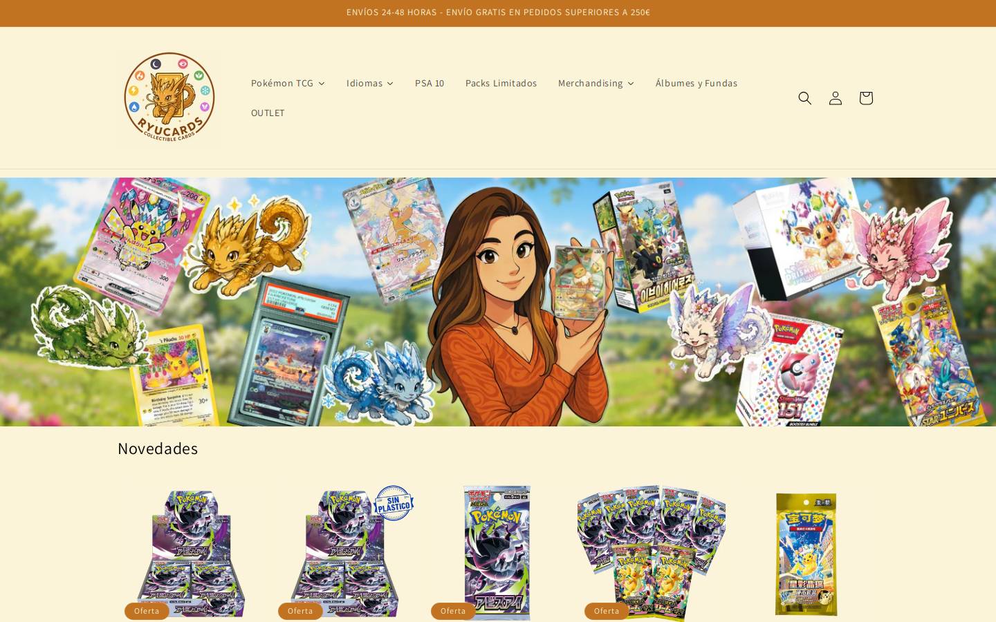 ryucardstcg.com homepage screenshot