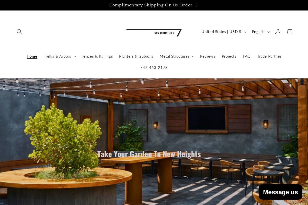 s2nindustries.com homepage screenshot