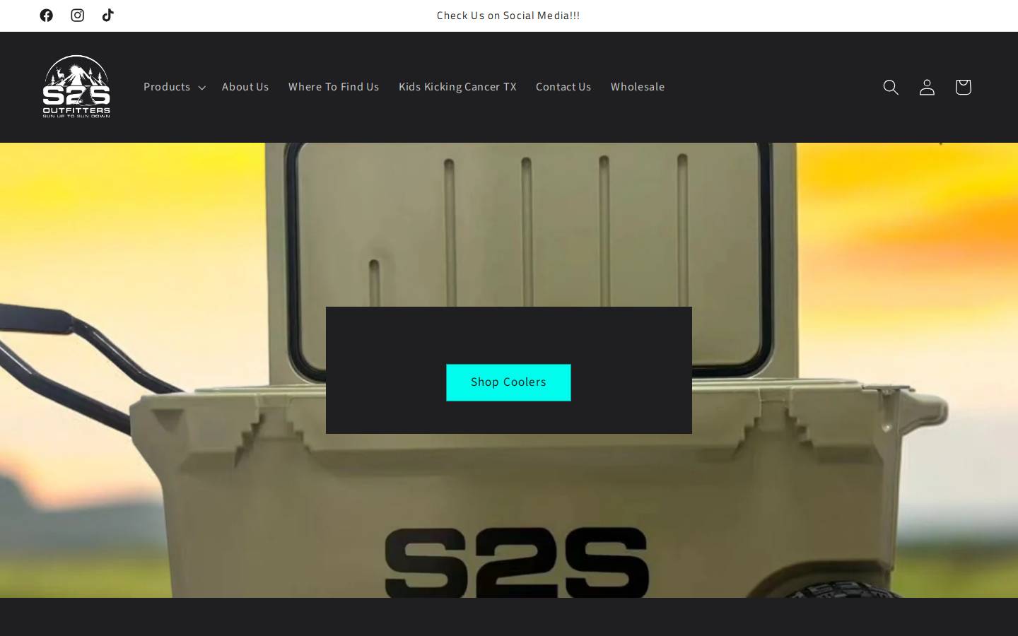 s2soutfitters.com homepage screenshot