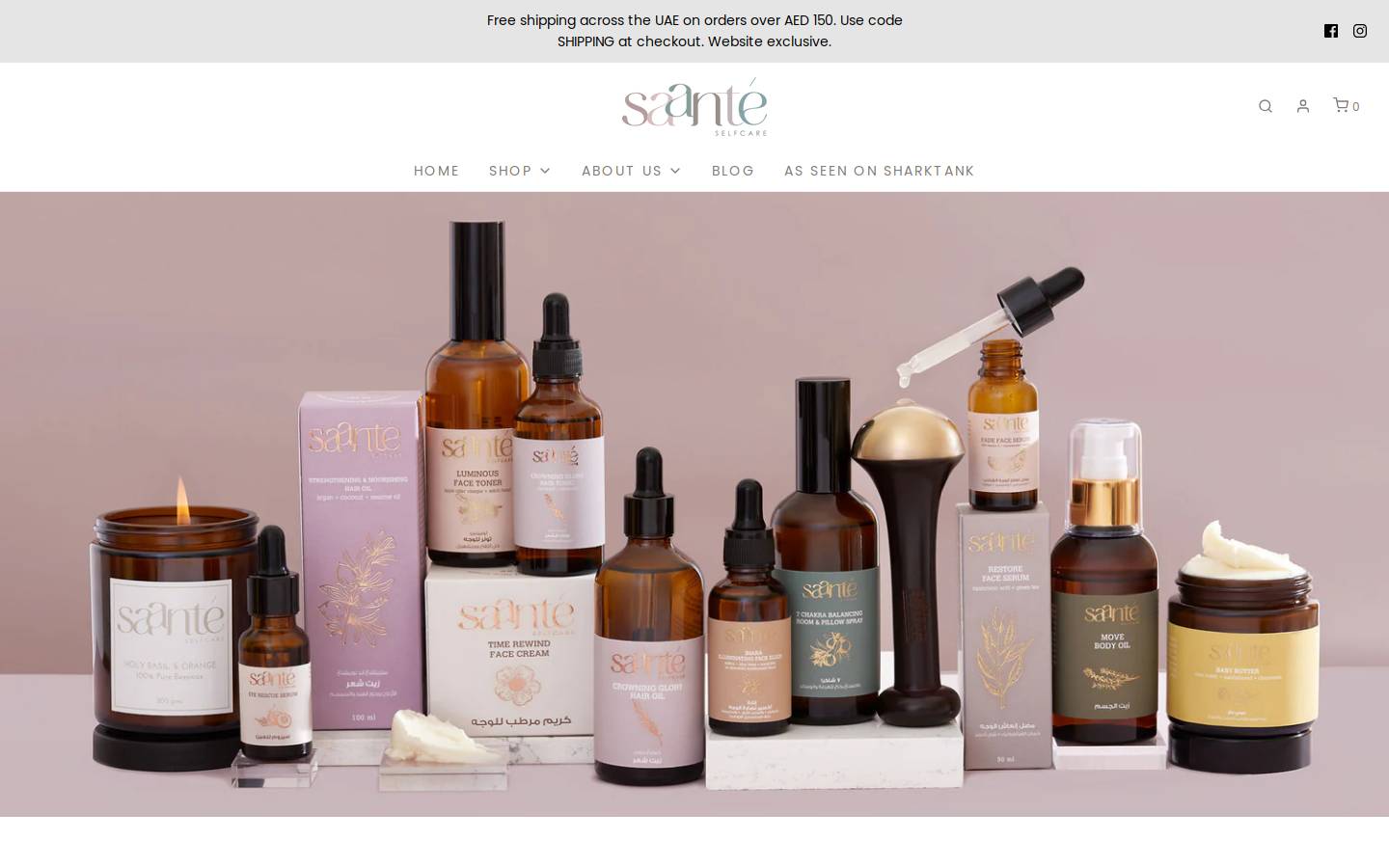 Saanté Selfcare homepage screenshot