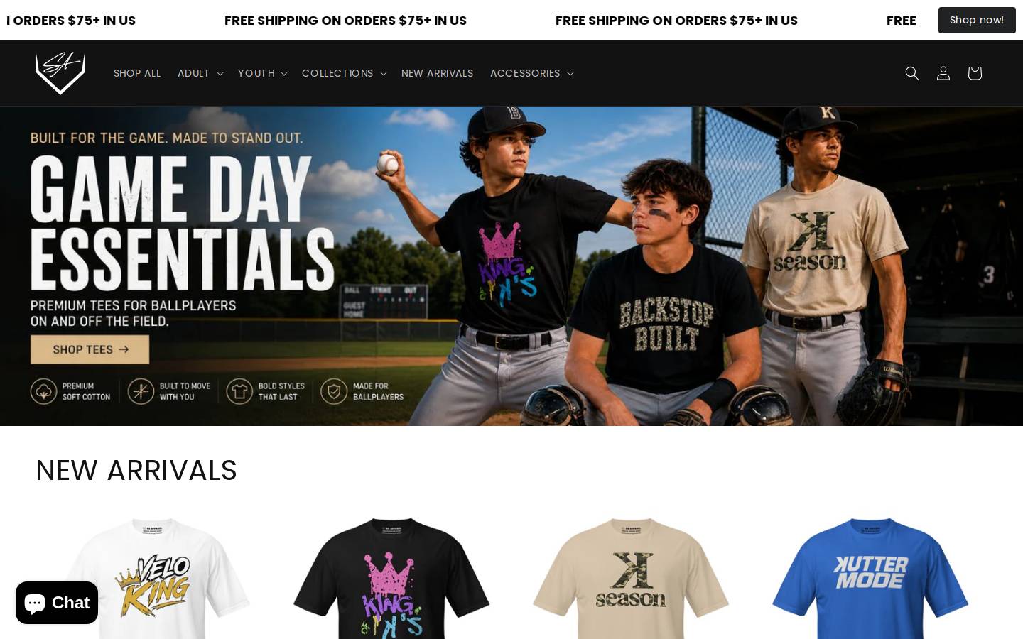saapparel.com homepage screenshot