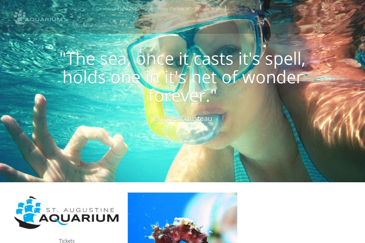 saaquarium.com homepage screenshot