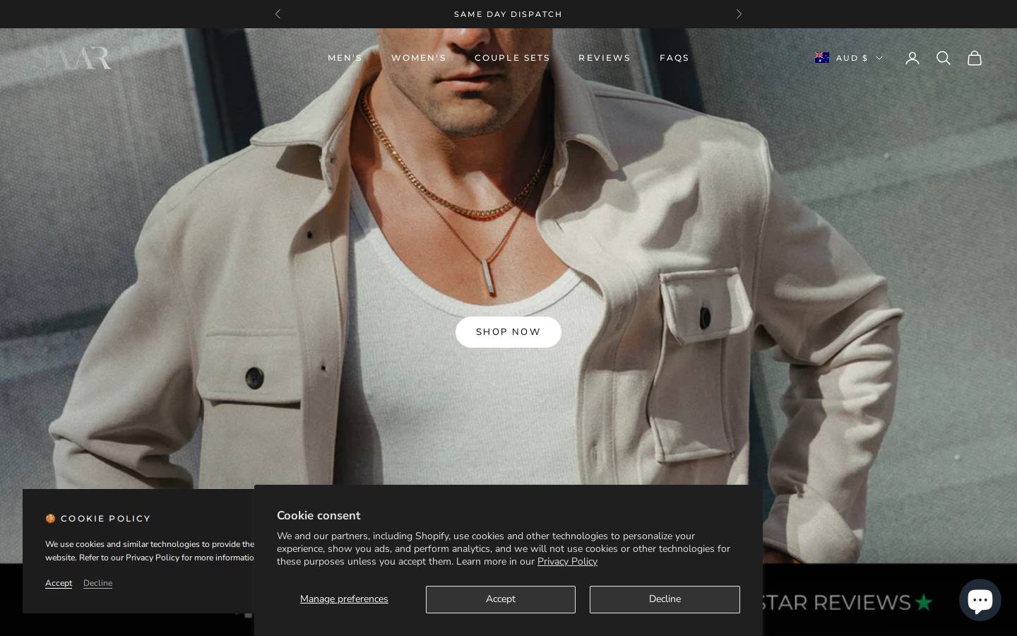 SAAR CO - Men's Jewellery homepage screenshot