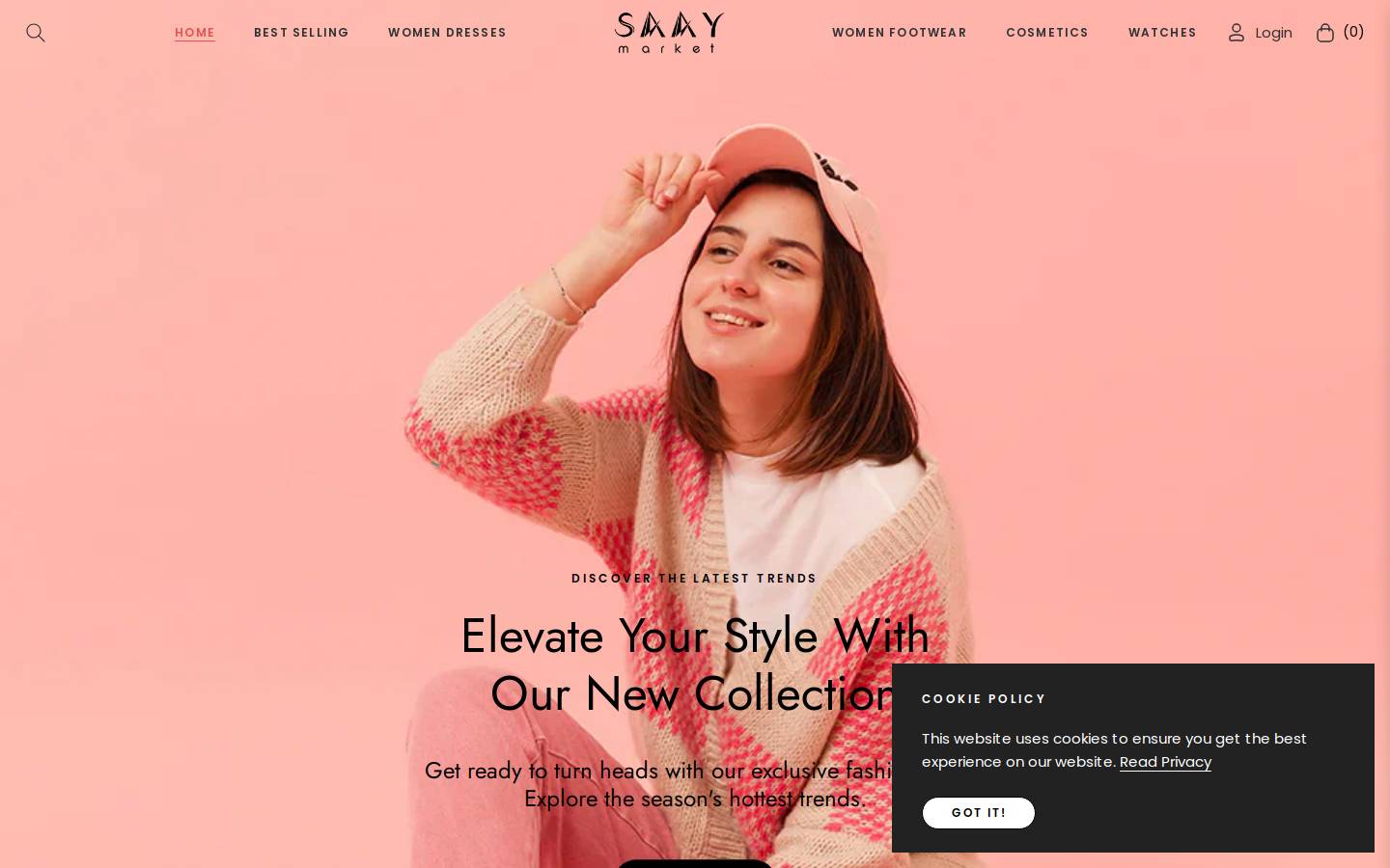 saaymarket.com homepage screenshot