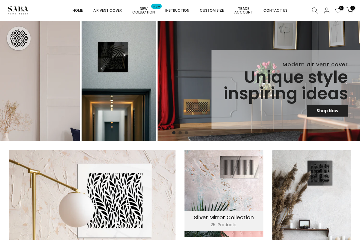 SABA Home Decor homepage screenshot