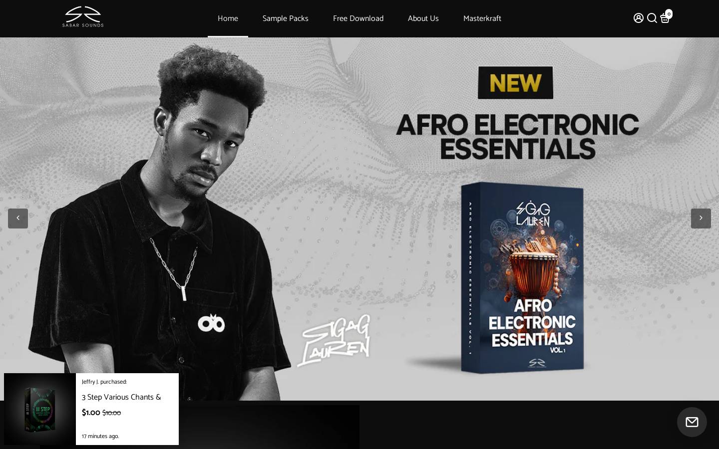 sabarsounds.com homepage screenshot