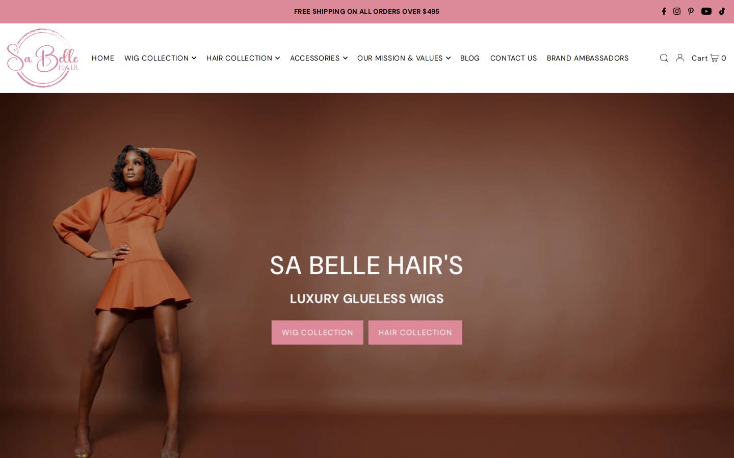 sabellehair.com homepage screenshot