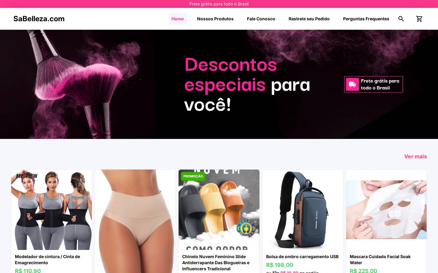 sabelleza.com homepage screenshot