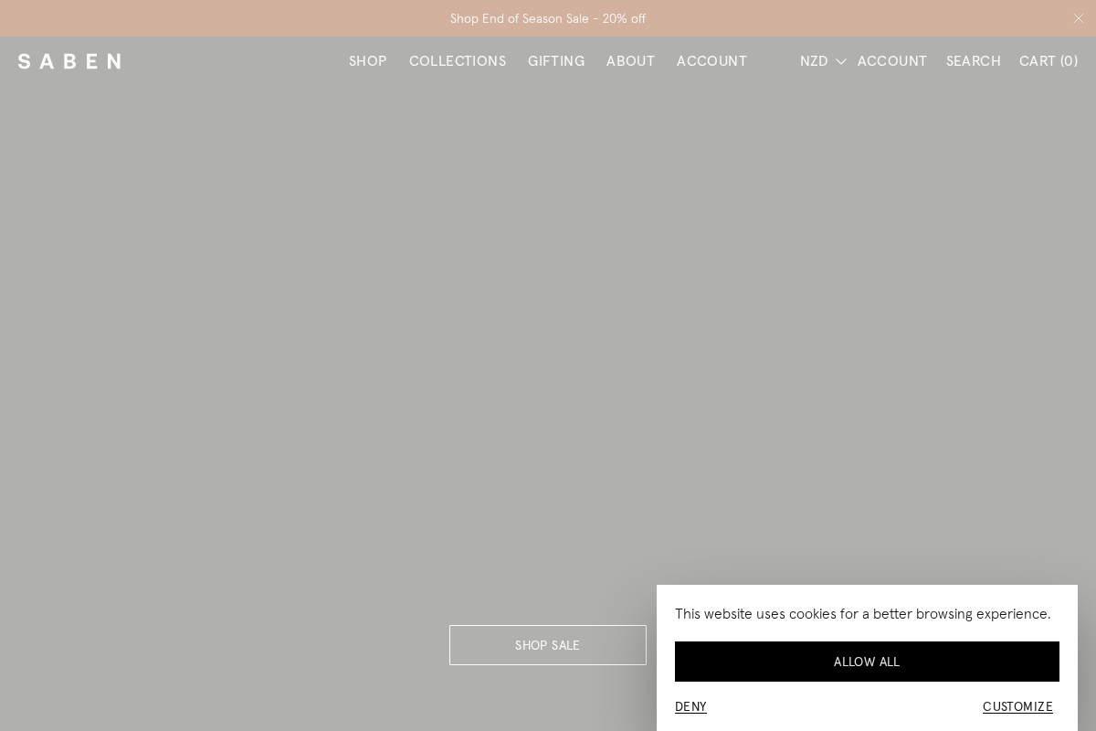 Saben homepage screenshot